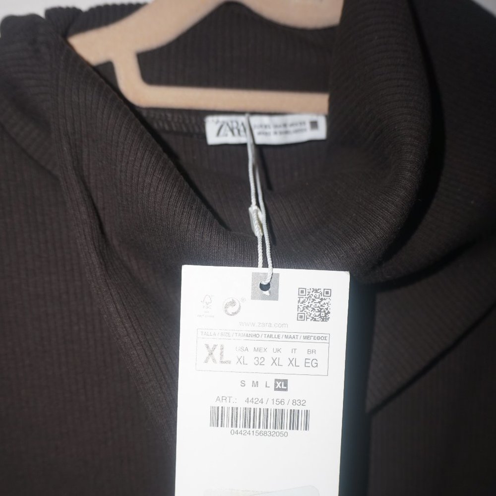 NEW Zara Asymmetrical Collar Long Sleeve Sweater Dress NWT - Picture 8 of 11